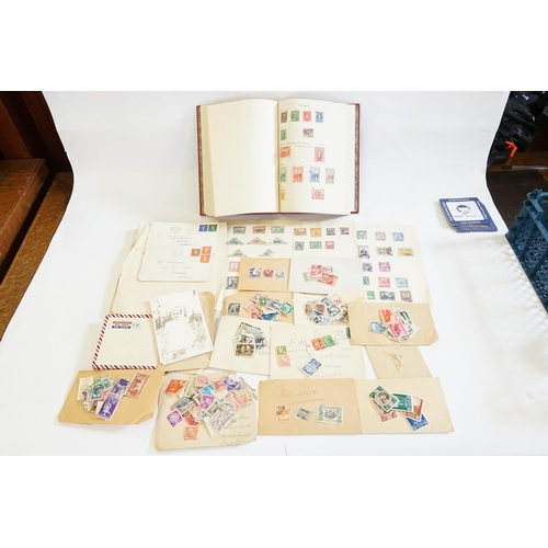 232 - A 1930s Stamp Album with a Collection of Stamps to include Switzerland, Belgium, Great Britain, Vict... 