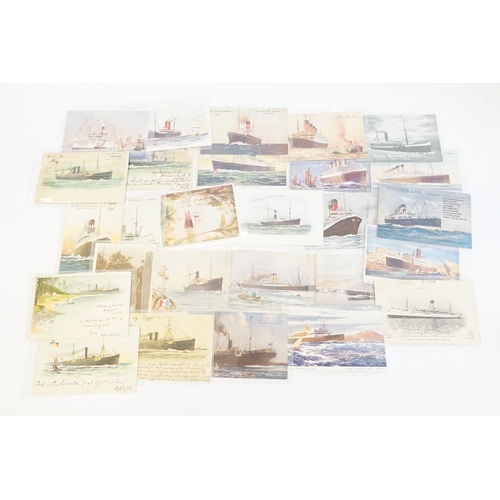 242 - A Collection of Nautical Post Cards to include R.M.S. Olympic, P & O, Wilson Line, White Star, Egypt... 