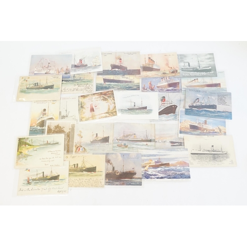 242 - A Collection of Nautical Post Cards to include R.M.S. Olympic, P & O, Wilson Line, White Star, Egypt... 