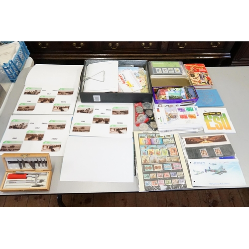 579 - A Box of Collectables to include Sets of 50th Anniversary Phone Cards, Coins, First Day Covers, etc.