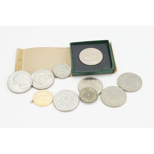 224 - A collection of coins, to include a 1951 5 shilling, 1974 one dollar etc.