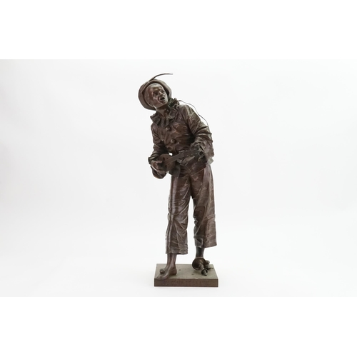 613 - A 19th century Bronze sculpture with brown patina, entitled 