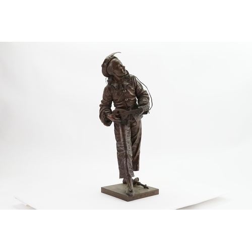 613 - A 19th century Bronze sculpture with brown patina, entitled 