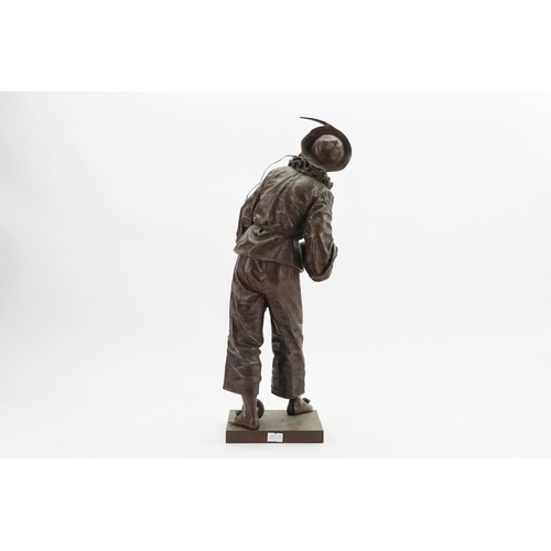 613 - A 19th century Bronze sculpture with brown patina, entitled 