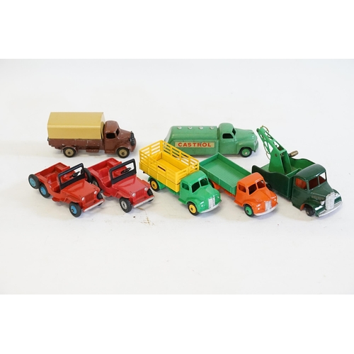 96 - 6 x Unboxed 1950s Dinky Models to include an Austin Wagon in Brown with a Tan Tilt, 2 x 25Y 
