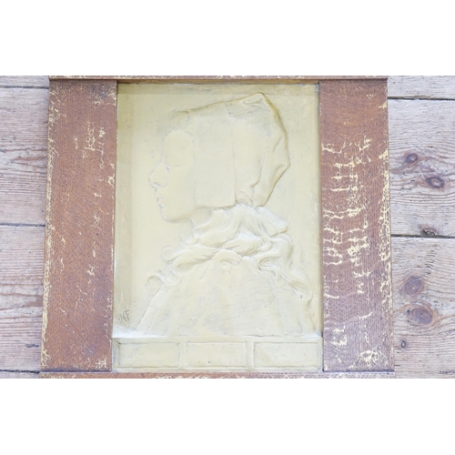 1154 - An Edwardian Plaster Relief by J.H.M.F. entitled Mye in an Oak & Gilded Frame with 