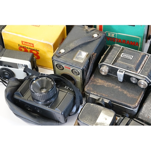 920 - A Collection of Cameras & Binoculars to include Praktica with a Pentagon lens, a Kodak Camera, a Box... 