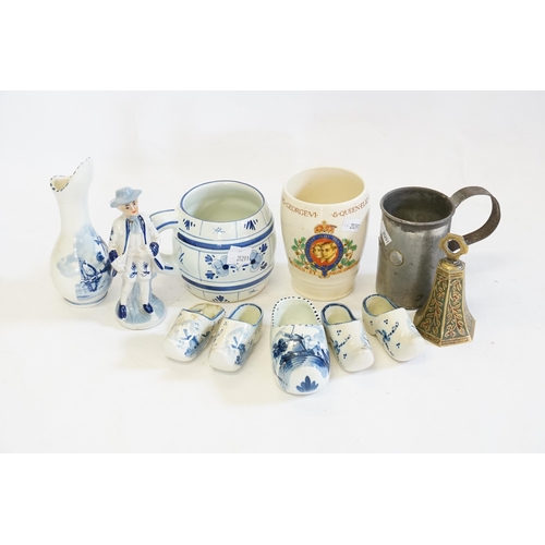 835 - A quantity of Delft ware, Coronation Mug & other smalls.