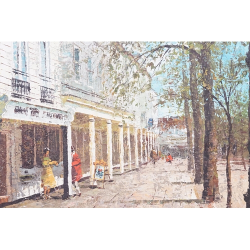 1127 - An Oil on Canvas depicting The Pantiles, in Tunbridge Wells. Measuring: 76cms x 66cms.