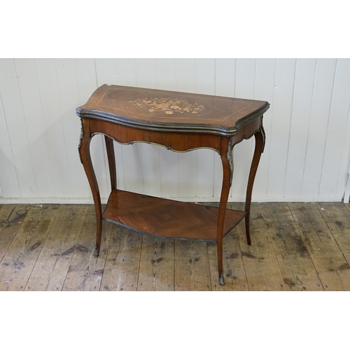 692 - A Late 19th Century French Holly Sycamore & Harewood Fold-Over Top Card Table with Cast Brass Should... 