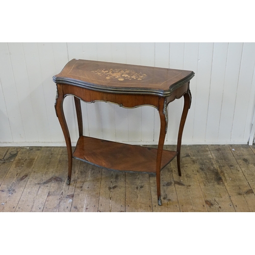 692 - A Late 19th Century French Holly Sycamore & Harewood Fold-Over Top Card Table with Cast Brass Should... 