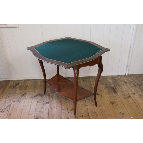 692 - A Late 19th Century French Holly Sycamore & Harewood Fold-Over Top Card Table with Cast Brass Should... 