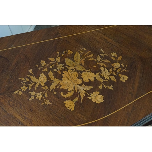 692 - A Late 19th Century French Holly Sycamore & Harewood Fold-Over Top Card Table with Cast Brass Should... 