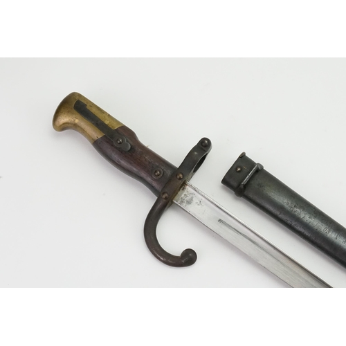 773 - A WW1 French Model 1874 Gras Bayonet Matching Numbers & Scabbard, No: 55622.