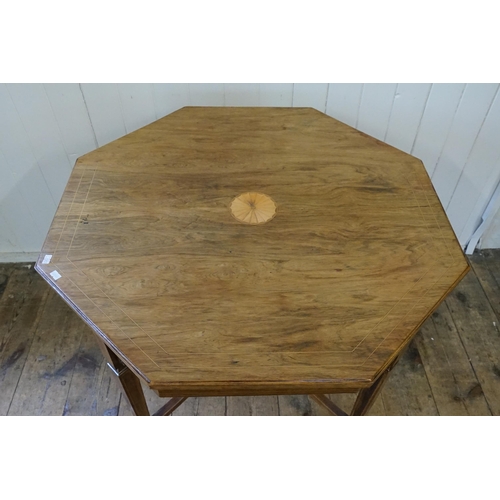 643 - A Boxwood & Satin Wood inlaid Drawing Room Table resting on square tapering legs & Castors. Measurin... 