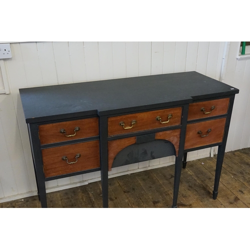 649 - A Reproduction Adams design Sideboard resting on square tapering legs. Measuring: 133cms across x 54... 