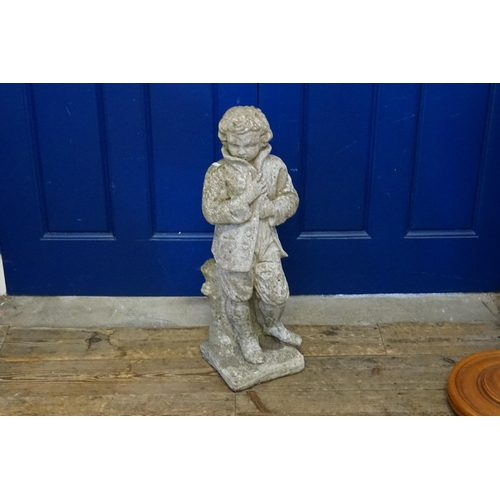 937 - A Vintage Concrete Garden Statue of a Boy. Measuring: 74cms high.