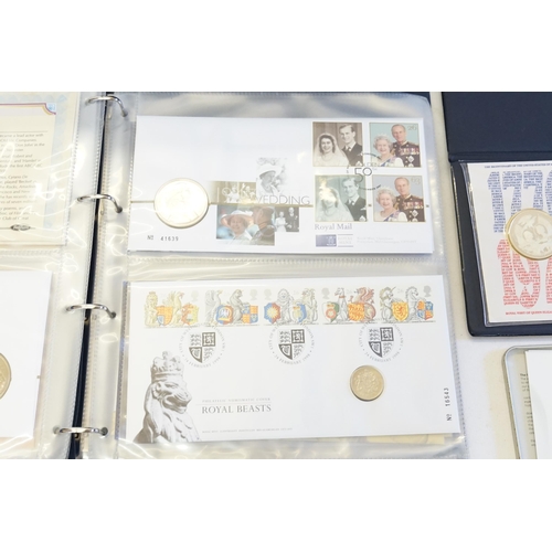 381 - A Folder of Royal Mint Coins to include Investiture of the Prince of Wales 25th Anniversary, 70th Bi... 