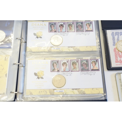 381 - A Folder of Royal Mint Coins to include Investiture of the Prince of Wales 25th Anniversary, 70th Bi... 