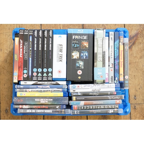 570 - A collection Blu rays DVD, to include Star wars, star trek, fringe, band of brothers, sky fall, batt... 