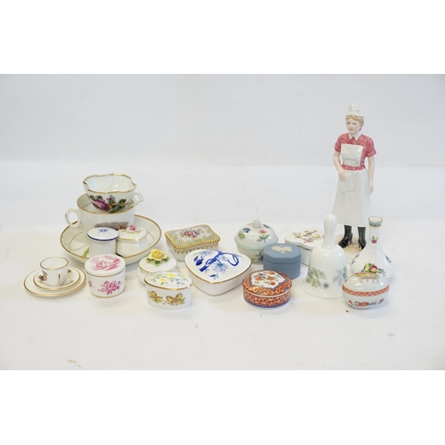 817 - A Coalport study of a Nurse, Trinket Boxes, Bone China, Spode, Bell, etc.