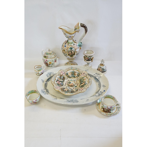 816 - A Copeland Spode Indian Tree pattern Tea Pot, Sugar & Cream, Capo-di-monte, etc.