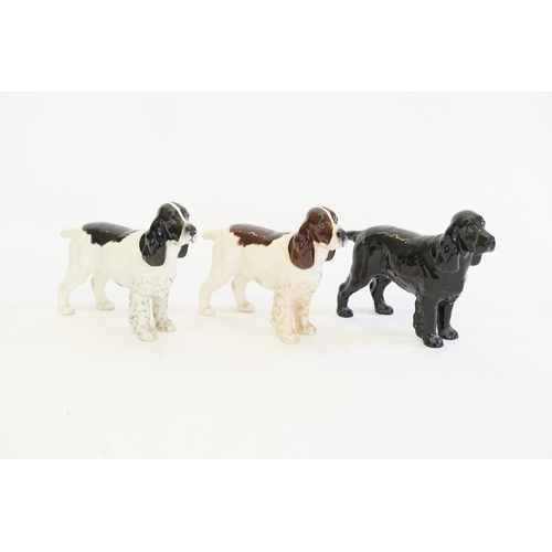 1070 - Three various Beswick studies of Spaniels.