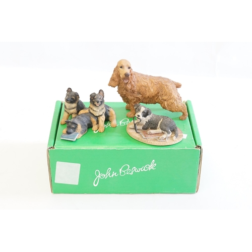 1092 - A Wild Rack Figurine of a Spaniel, Walkies & other ornaments of dogs.