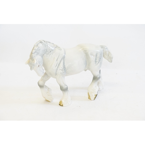 1051 - A Beswick Study of a Shire Horse in Grey Sponged Glaze.