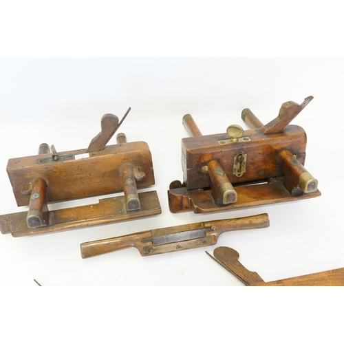 929 - Three various Wood Working Plains with Brass mounts, one by 