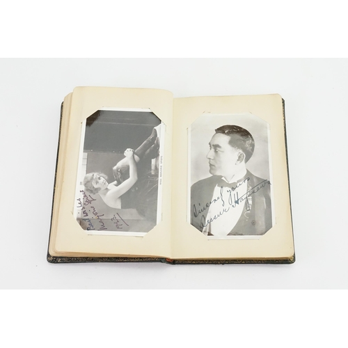 486 - A 1930s Signature/Picture Book containing Photo's & Post Cards to include Miss. Madge Titheradge, Mr... 