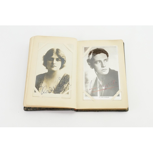 486 - A 1930s Signature/Picture Book containing Photo's & Post Cards to include Miss. Madge Titheradge, Mr... 