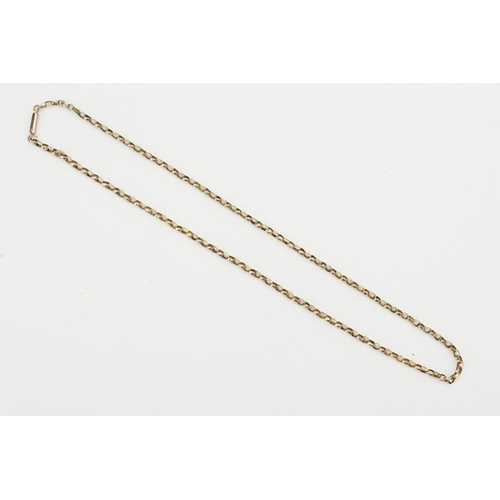 191 - A 9ct Gold hoop link chain. Length 43cm. Weight 3.3g.