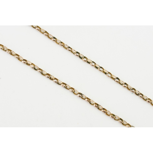 191 - A 9ct Gold hoop link chain. Length 43cm. Weight 3.3g.