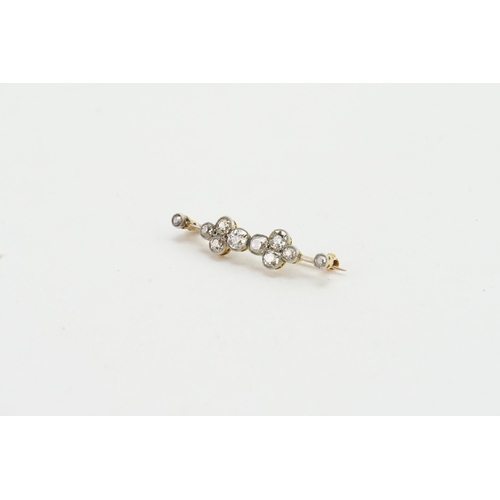 137 - A beautiful old cut Diamond set brooch, set with 10 old cut diamonds. Largest approximately 0.25ct. ... 