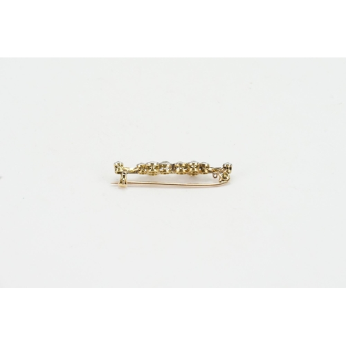 137 - A beautiful old cut Diamond set brooch, set with 10 old cut diamonds. Largest approximately 0.25ct. ... 