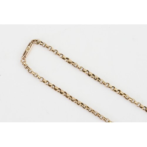 158 - A 9ct gold hoop link chain. Weight 4.5g. Length 50cm.