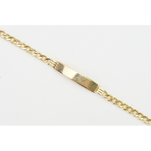 218 - A 9ct gold tag bracelet. Weight 2.1g