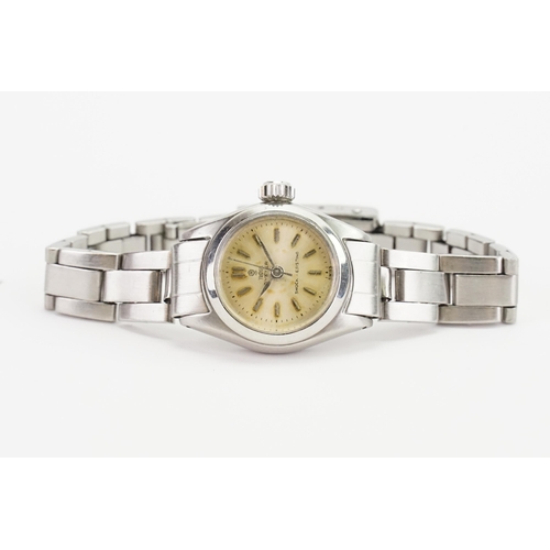 359 - A 1960's ladies Tudor Oyster Rolex, stainless steel, with a silver dial, strap marked 7834 11. Along... 