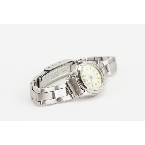 359 - A 1960's ladies Tudor Oyster Rolex, stainless steel, with a silver dial, strap marked 7834 11. Along... 