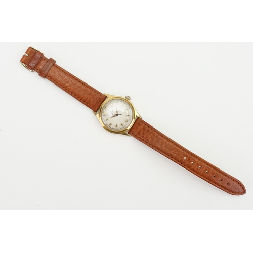 361 - A Lanco gentleman's wrist watch, with silver and gold coloured dial, stainless steel back, bezel gol... 