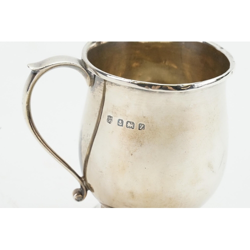 35 - A 1924 silver christening mug. Weight 76g.