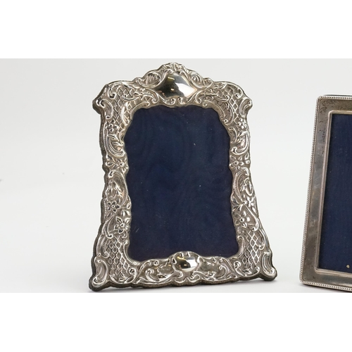 58 - Two silver photo frames, in the Victorian and modern design.