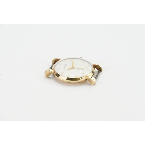 358 - A 9ct gold gentleman's Gerrard watch with silver and sub second dial. Weight 24g total.