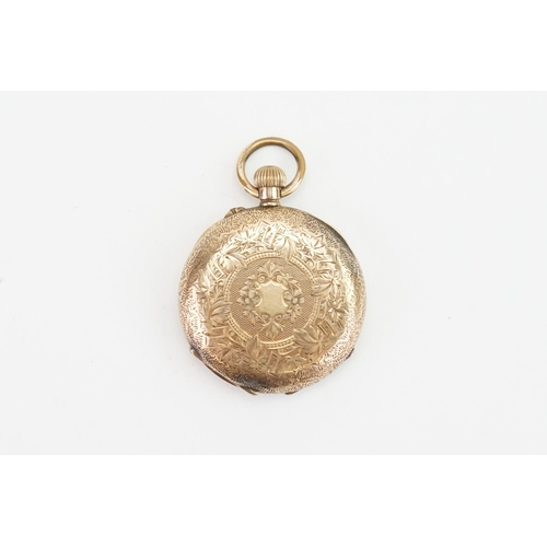 350 - A 14ct gold ladies pocket watch.