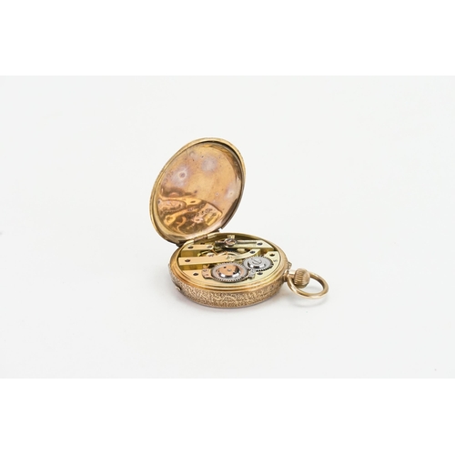 350 - A 14ct gold ladies pocket watch.