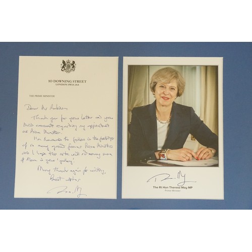 483 - Ex Robinson Collection - Teresa May Headed Letter from the Prime Minister Signed with Photographs, F... 