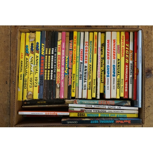 307 - A Collection of 1960s/1980s Children's Annuals to include Whizzer & Chips, Dandy, Beano, Cheeky, Tig... 