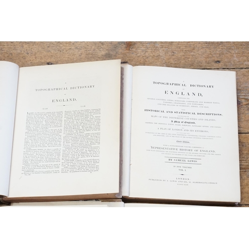 303 - A Samuel Lewis Topographical Dictionary of England 1865, Leather Bound & Marble Boards. (AF).