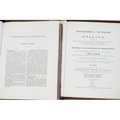 303 - A Samuel Lewis Topographical Dictionary of England 1865, Leather Bound & Marble Boards. (AF).